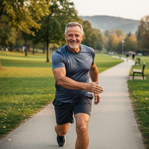 Skupina starších ľudí cvičí funkčné pohyby na online kurze.